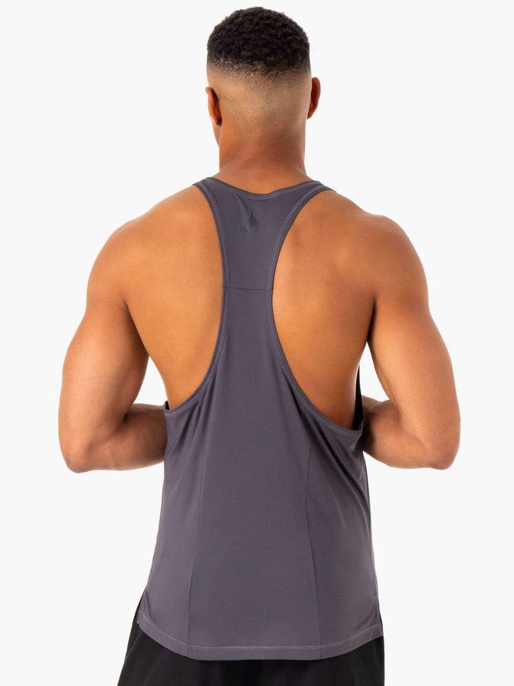 Podkoszulki Męskie Ryderwear Men Tanks Optimal Mesh Gym Stringers T-Back Szare | PL2622HK