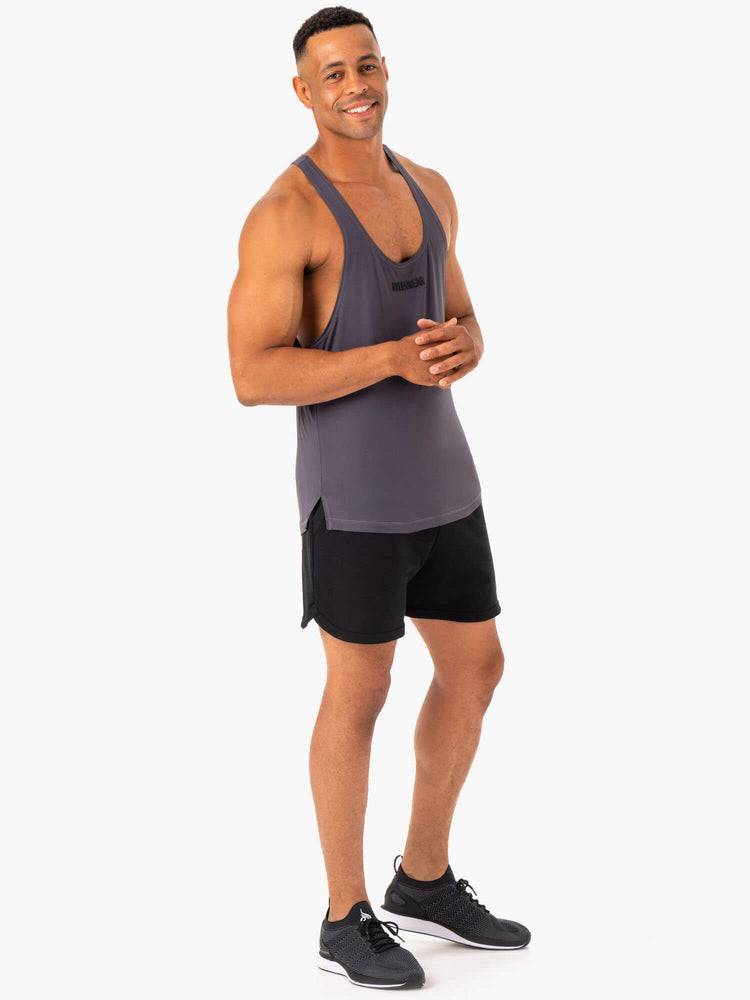 Podkoszulki Męskie Ryderwear Men Tanks Optimal Mesh Gym Stringers T-Back Szare | PL2622HK