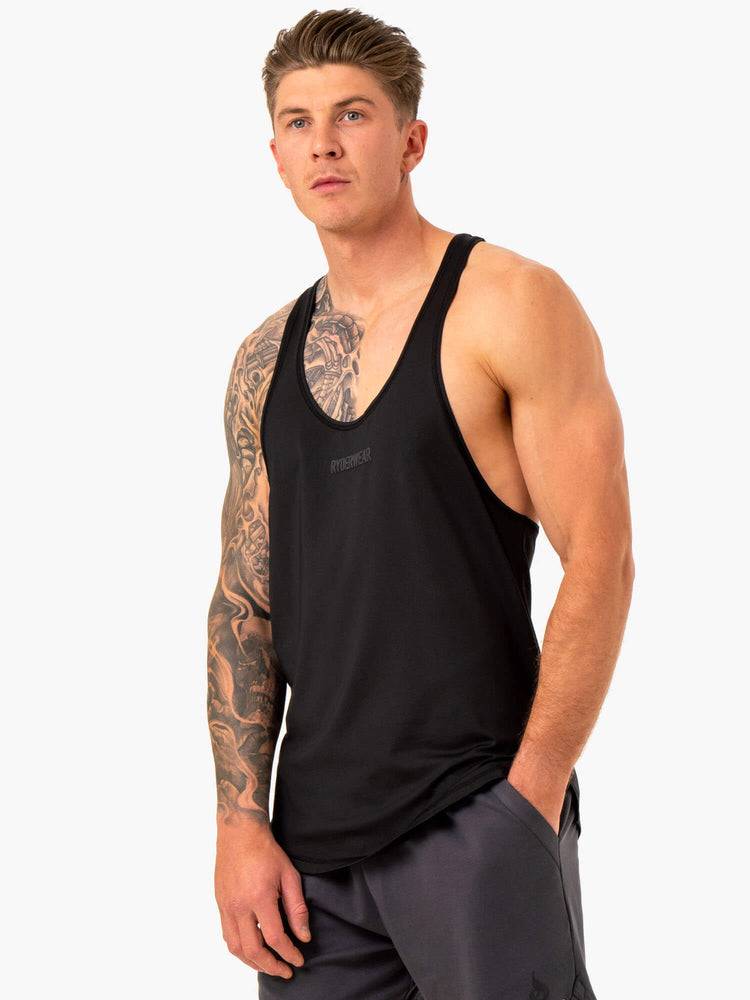 Podkoszulki Męskie Ryderwear Men Tanks Optimal Mesh Gym Stringers T-Back Czarne | PL2623HK