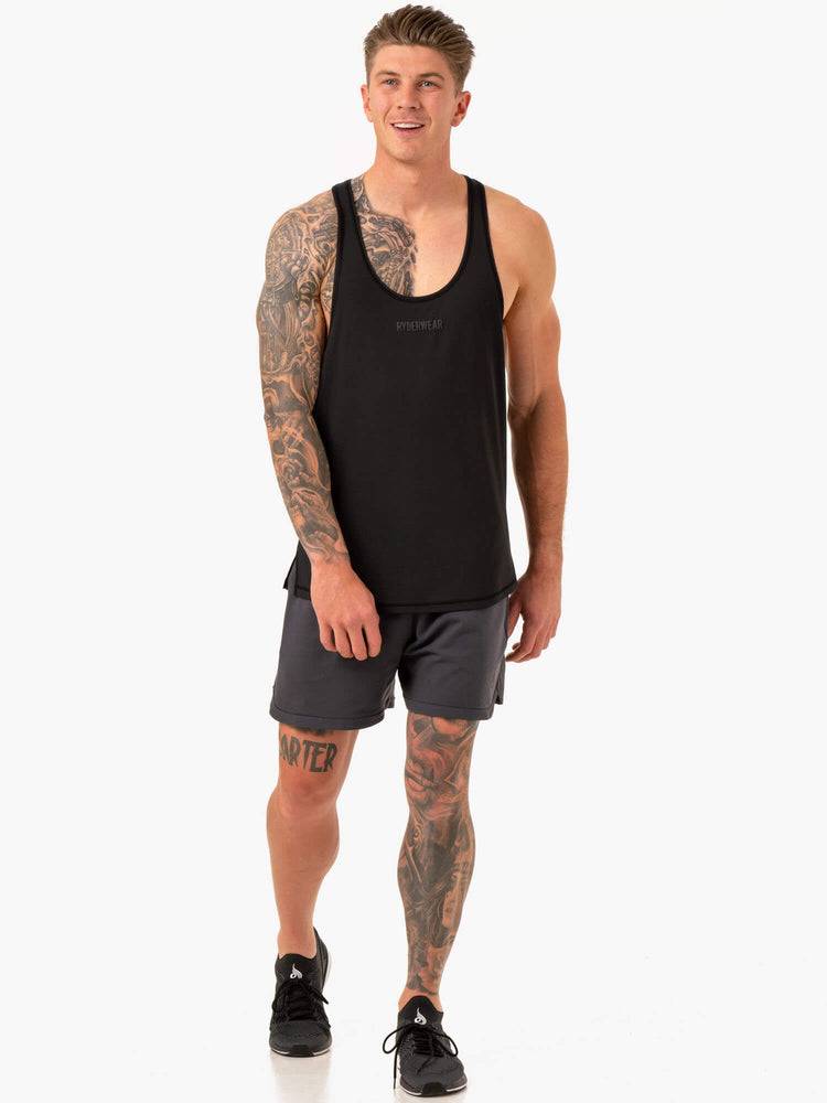 Podkoszulki Męskie Ryderwear Men Tanks Optimal Mesh Gym Stringers T-Back Czarne | PL2623HK