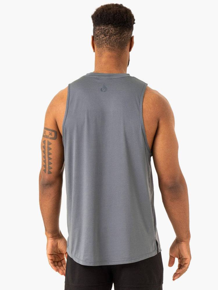 Podkoszulki Męskie Ryderwear Men Tanks Overdrive Tank Szare Niebieskie | PL2994MA