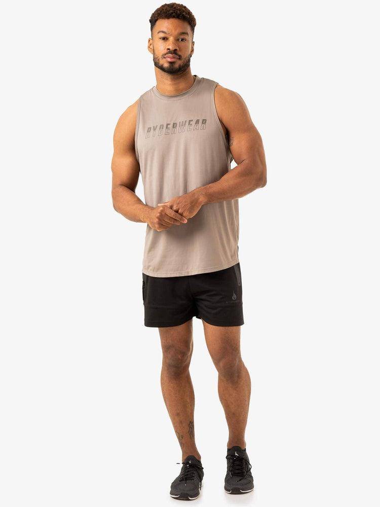 Podkoszulki Męskie Ryderwear Men Tanks Overdrive Tank Głęboka Brązowe | PL2995NB