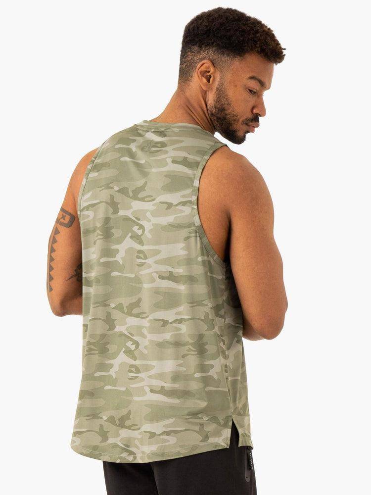 Podkoszulki Męskie Ryderwear Men Tanks Overdrive Tank Oliwkowe Zielone Camo | PL2996HK