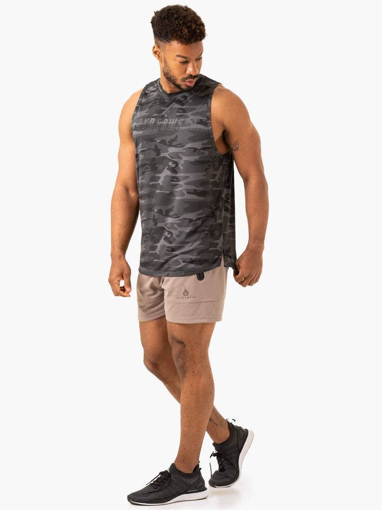 Podkoszulki Męskie Ryderwear Men Tanks Overdrive Tank Czarne Camo | PL2997GL