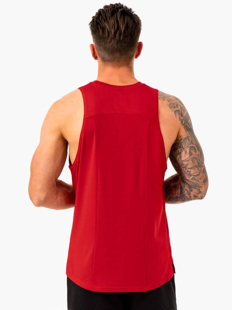 Podkoszulki Męskie Ryderwear Men Tanks Optimal Mesh Tank Czerwone | PL2998FM