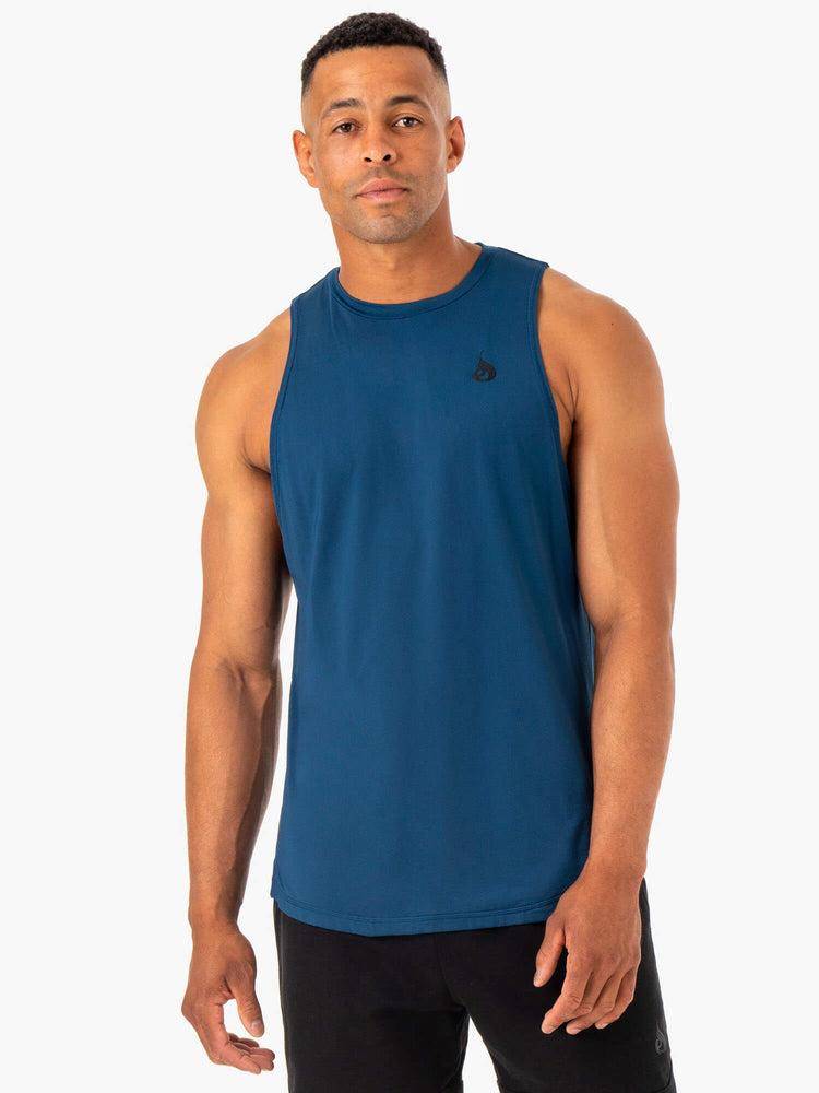 Podkoszulki Męskie Ryderwear Men Tanks Optimal Mesh Tank Niebieskie | PL2999DN