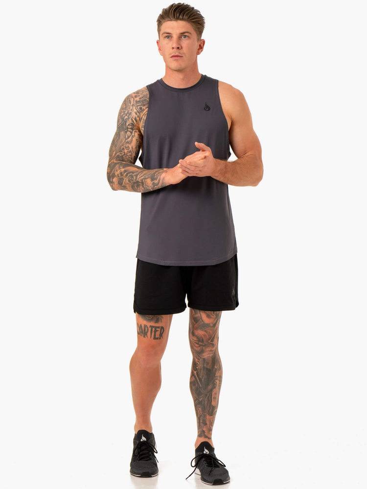 Podkoszulki Męskie Ryderwear Men Tanks Optimal Mesh Tank Szare | PL3000SO