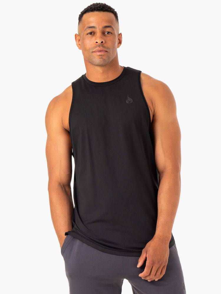 Podkoszulki Męskie Ryderwear Men Tanks Optimal Mesh Tank Czarne | PL3001AP