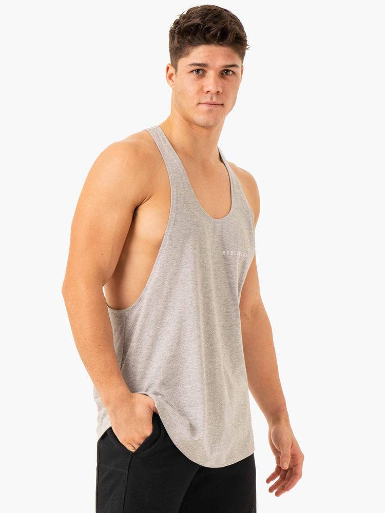 Podkoszulki Męskie Ryderwear Men Tanks Pursuit Gym Stringers T-Back Głęboka Szare | PL2615VD