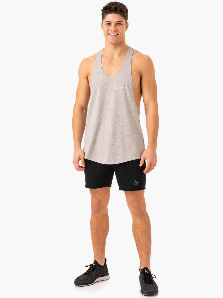 Podkoszulki Męskie Ryderwear Men Tanks Pursuit Gym Stringers T-Back Głęboka Szare | PL2615VD