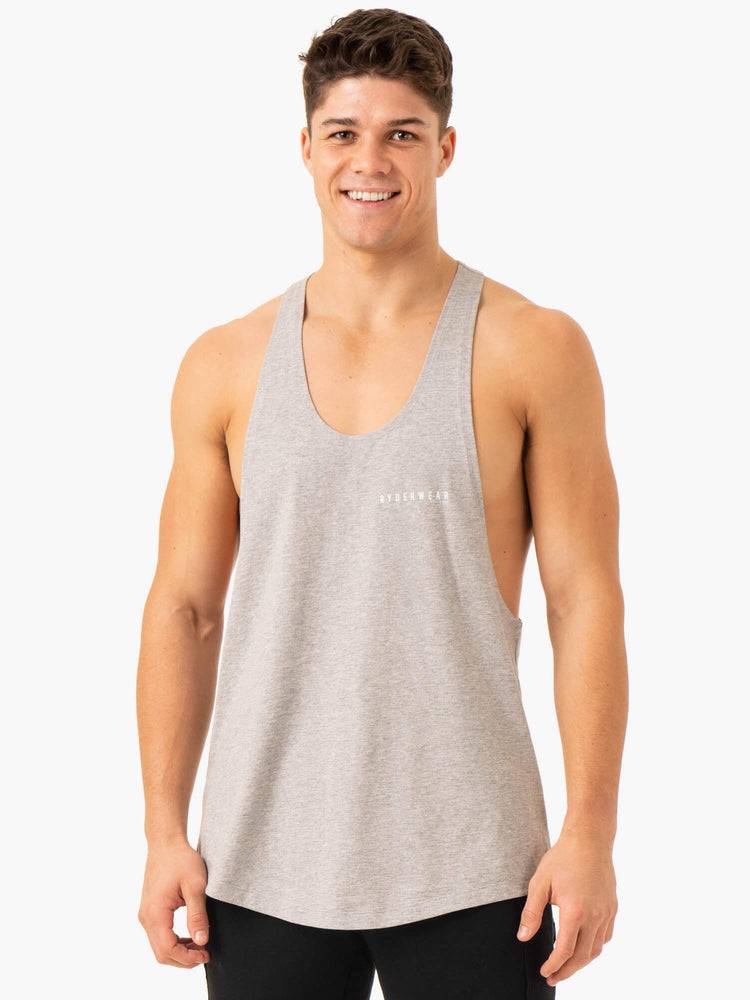 Podkoszulki Męskie Ryderwear Men Tanks Pursuit Gym Stringers T-Back Głęboka Szare | PL2615VD