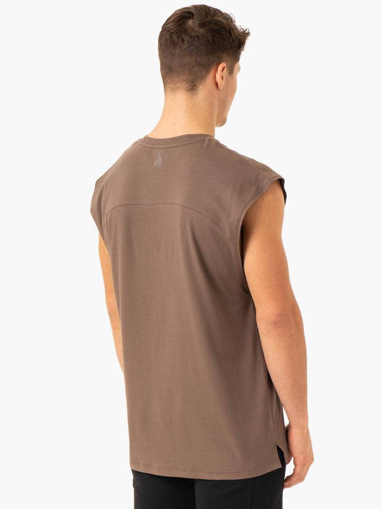 Podkoszulki Męskie Ryderwear Men Tanks Pursuit Szerokie Cut Tank Szare Brązowe | PL2982SO