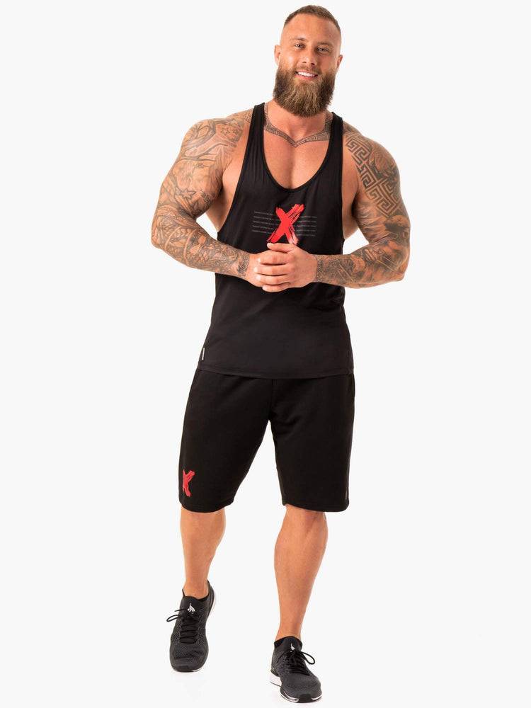 Podkoszulki Męskie Ryderwear Men Tanks RWXKG Gym Stringers T-Back Czarne | PL2611QZ