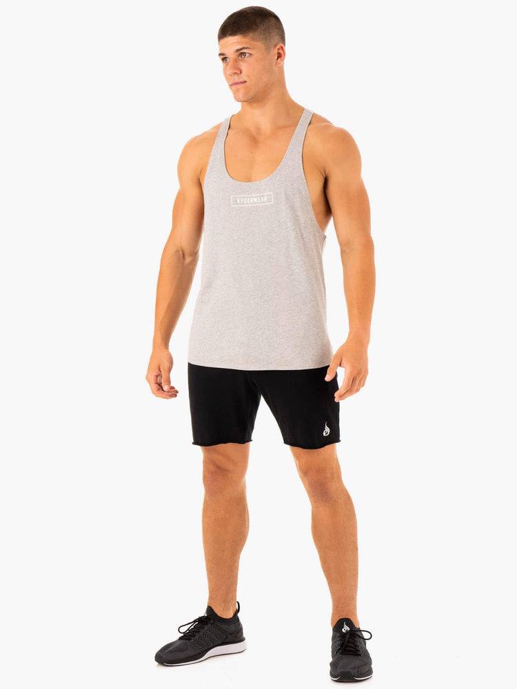 Podkoszulki Męskie Ryderwear Men Tanks Recharge Gym Stringers T-Back Szare | PL2613NB