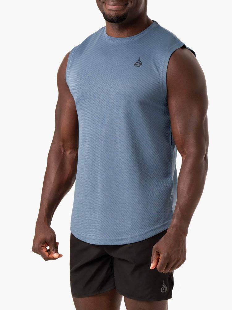 Podkoszulki Męskie Ryderwear Men Tanks Reflex Mesh Baller Tank Niebieskie | PL2977HK