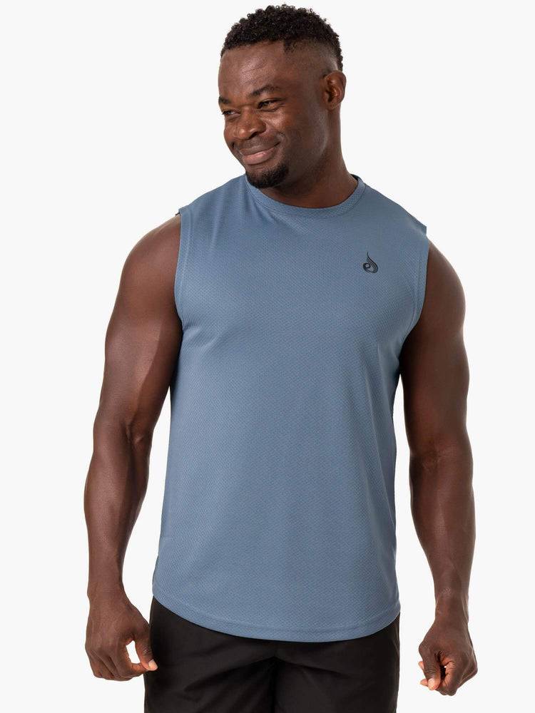 Podkoszulki Męskie Ryderwear Men Tanks Reflex Mesh Baller Tank Niebieskie | PL2977HK