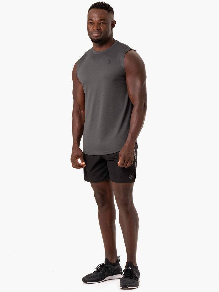 Podkoszulki Męskie Ryderwear Men Tanks Reflex Mesh Baller Tank Szare | PL2979GL