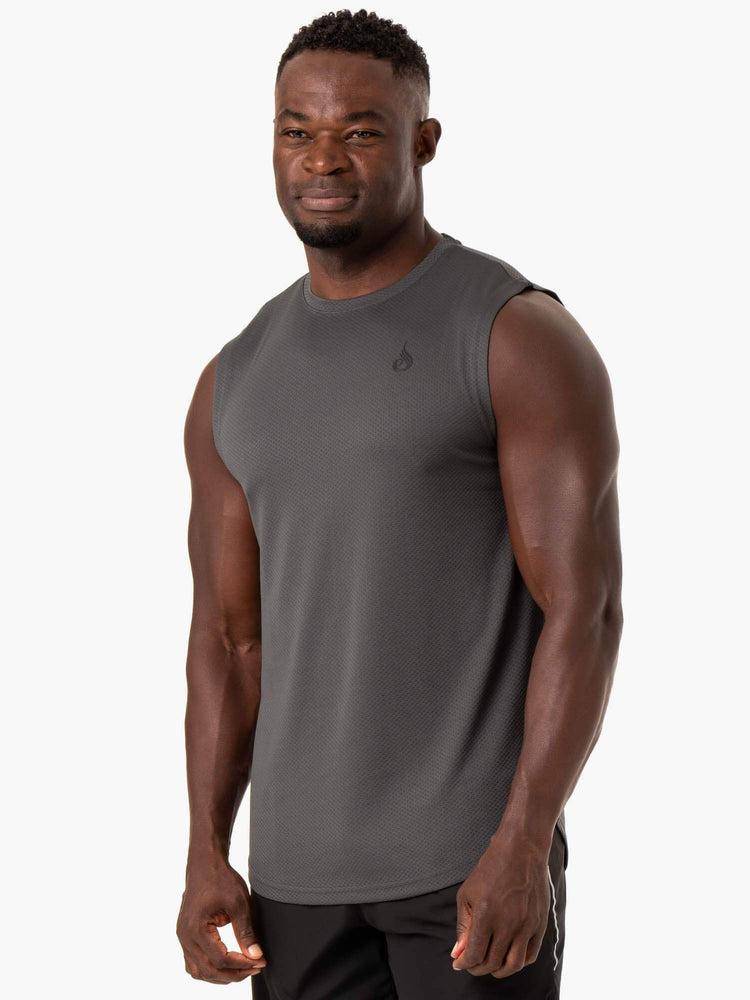 Podkoszulki Męskie Ryderwear Men Tanks Reflex Mesh Baller Tank Szare | PL2979GL