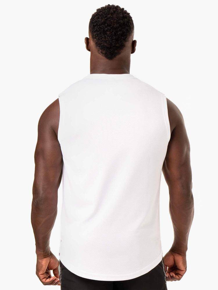 Podkoszulki Męskie Ryderwear Men Tanks Reflex Mesh Baller Tank Białe | PL2980FM