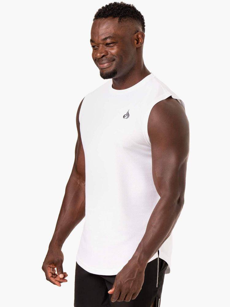 Podkoszulki Męskie Ryderwear Men Tanks Reflex Mesh Baller Tank Białe | PL2980FM