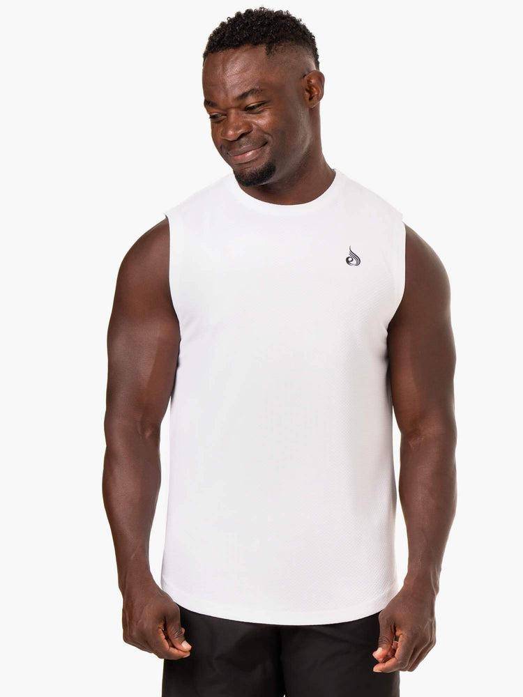 Podkoszulki Męskie Ryderwear Men Tanks Reflex Mesh Baller Tank Białe | PL2980FM