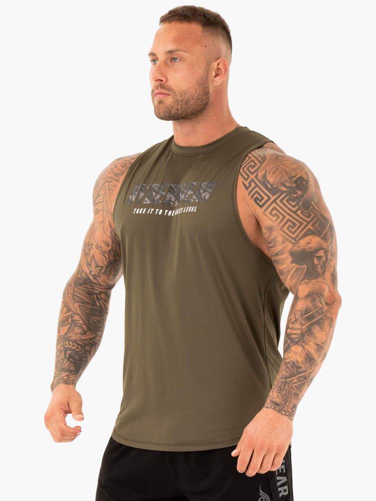 Podkoszulki Męskie Ryderwear Men Tanks Strength Baller Tank Khaki | PL2975KI