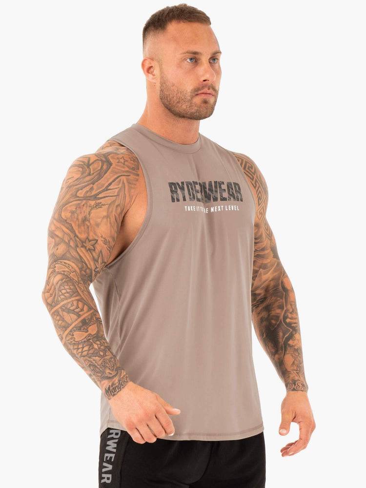 Podkoszulki Męskie Ryderwear Men Tanks Strength Baller Tank Brązowe | PL2976JJ