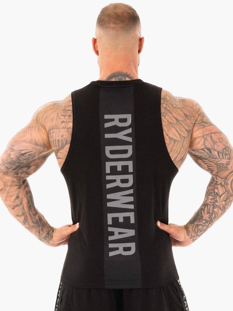 Podkoszulki Męskie Ryderwear Men Tanks Sportowe Cut Tank Czarne | PL3088XF