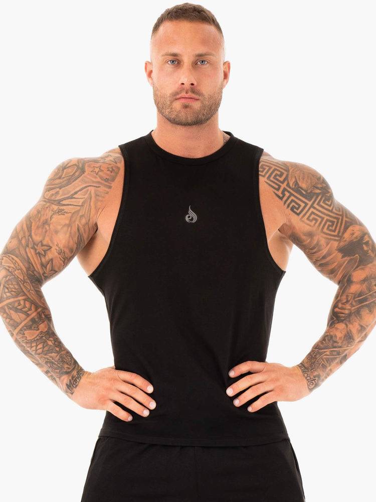 Podkoszulki Męskie Ryderwear Men Tanks Sportowe Cut Tank Czarne | PL3088XF