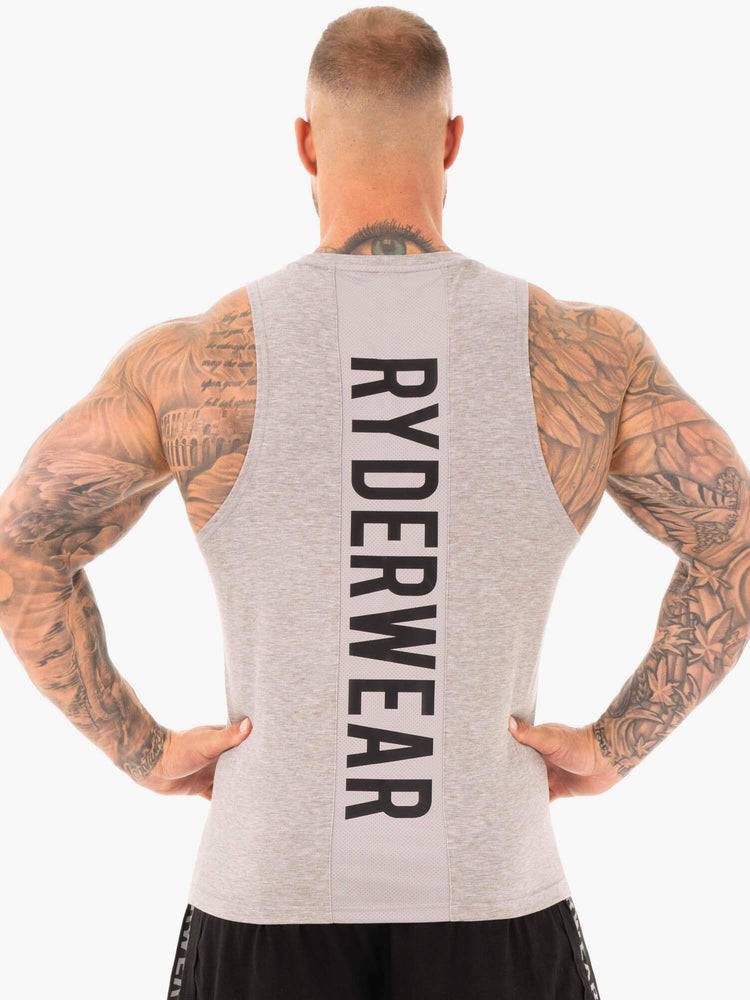 Podkoszulki Męskie Ryderwear Men Tanks Sportowe Cut Tank Szare | PL3089ZG