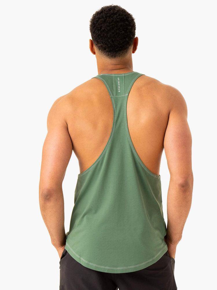 Podkoszulki Męskie Ryderwear Men Tanks Vital Gym Stringers T-Back Zielone | PL2607TV