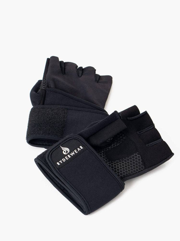 Rękawiczki Damskie Ryderwear Women Gloves Wrap Lifting Czarne | PL1052GL