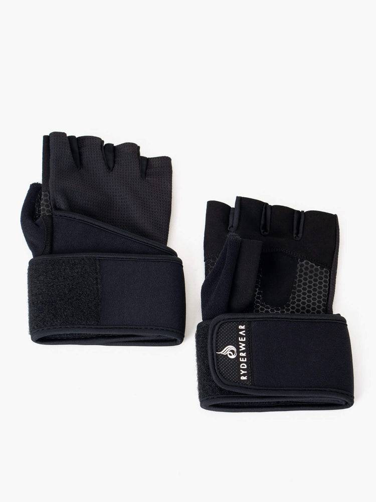 Rękawiczki Damskie Ryderwear Women Gloves Wrap Lifting Czarne | PL1052GL