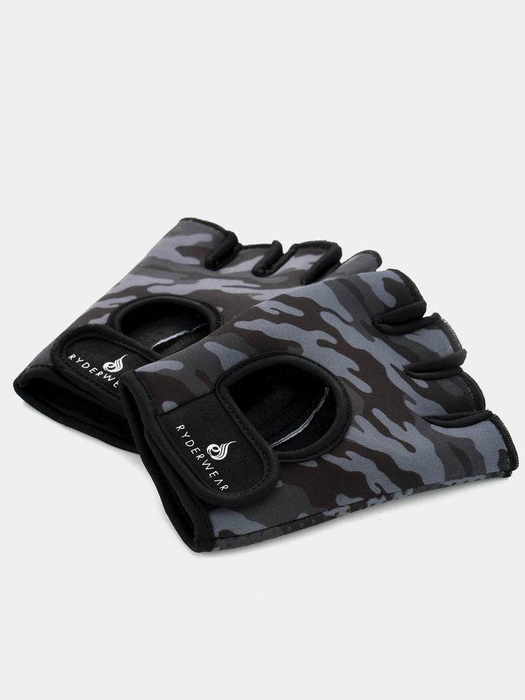 Rękawiczki Damskie Ryderwear Women Gloves Lifting Czarne Camo | PL1053HK