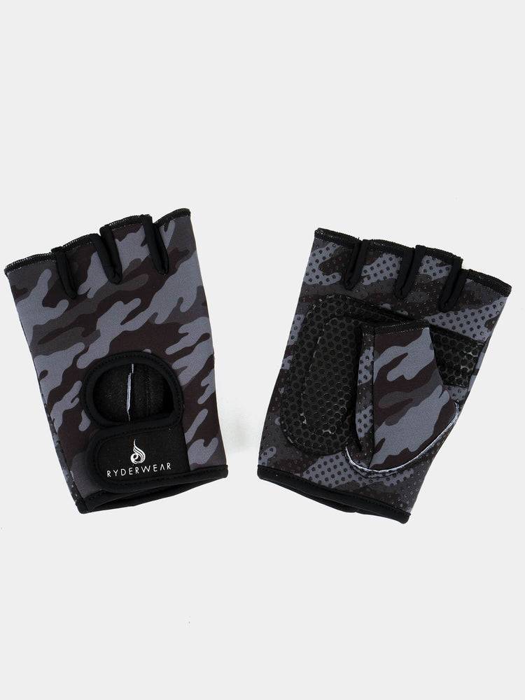 Rękawiczki Męskie Ryderwear Men Gloves Lifting Czarne Camo | PL2546FM