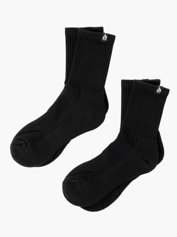 Skarpety Męskie Ryderwear Men Socks Crew Czarne | PL2595JJ