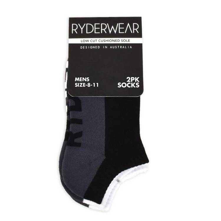 Skarpety Męskie Ryderwear Men Socks Mens 2 Pack Czarne Szare Białe Szare | PL2593LH