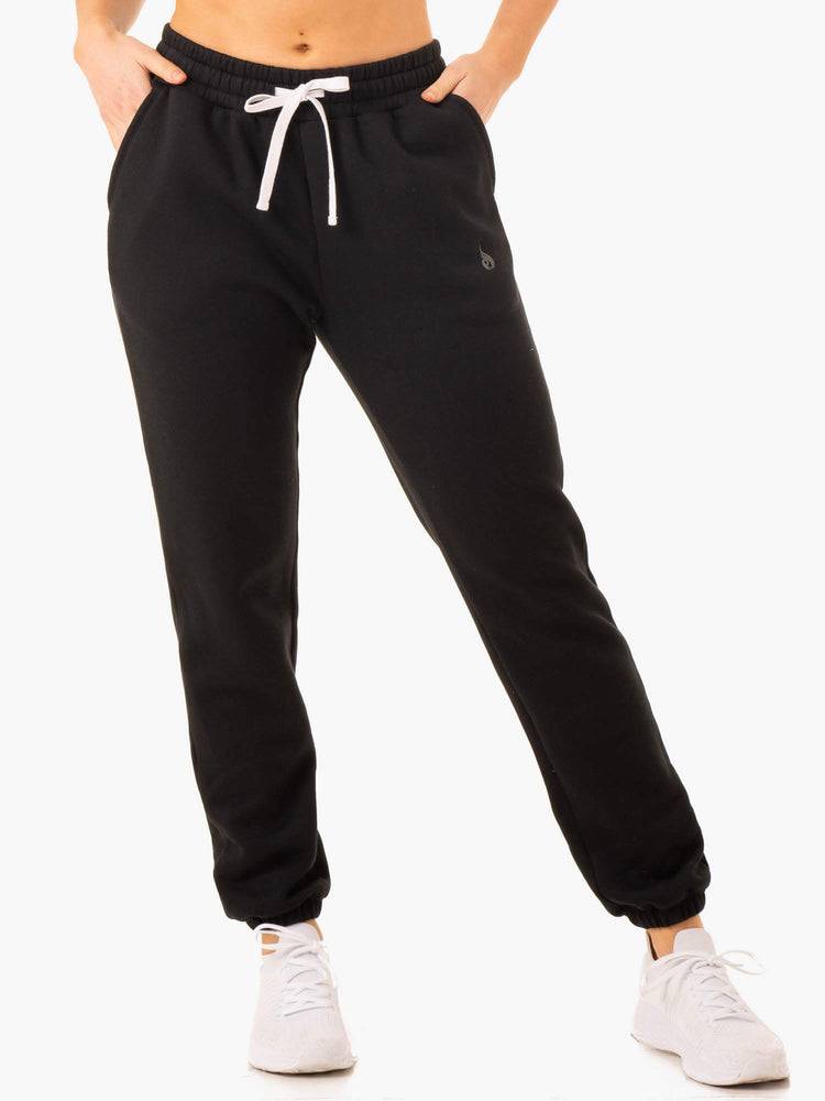 Spodnie Sportowe Damskie Ryderwear Women Track Pants Restore Czarne | PL1073PQ