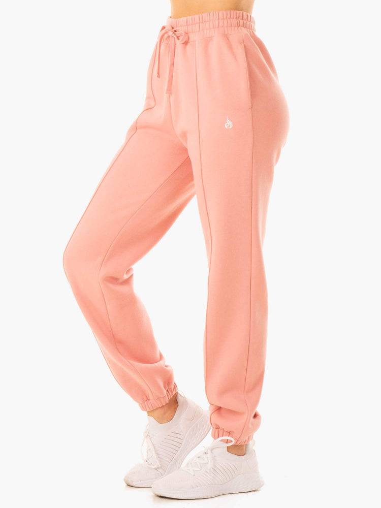 Spodnie Sportowe Damskie Ryderwear Women Track Pants Revival High Waisted Różowe | PL1079HK