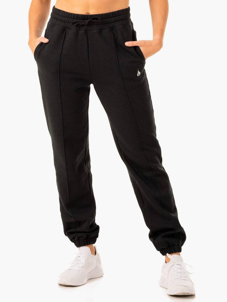 Spodnie Sportowe Damskie Ryderwear Women Track Pants Revival High Waisted Czarne | PL1082LH