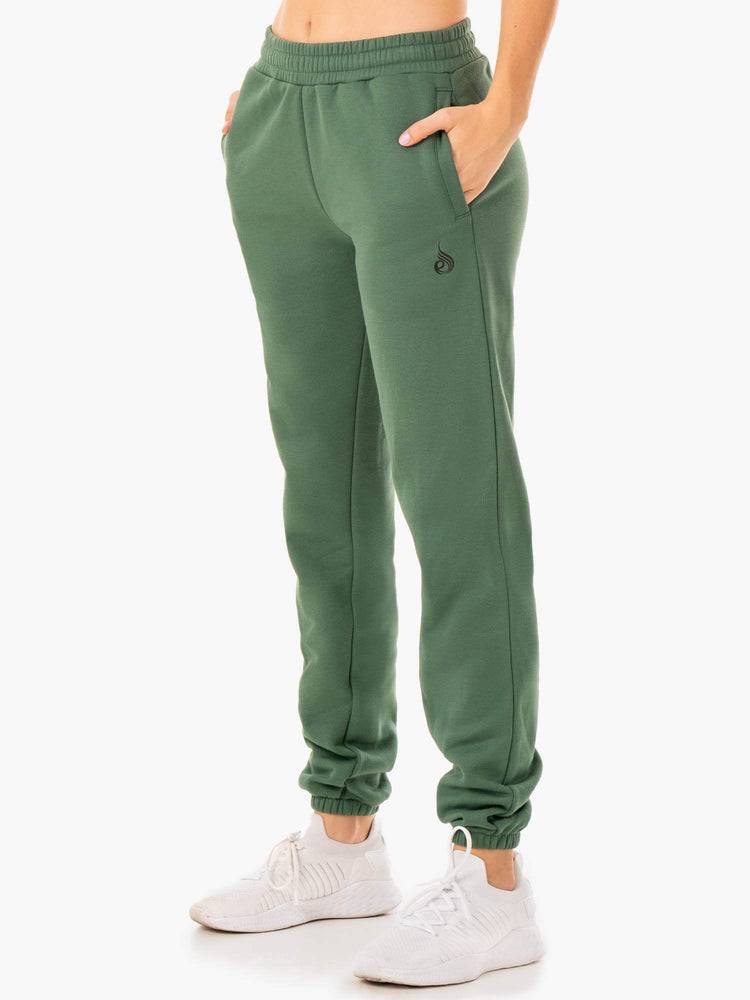 Spodnie Sportowe Damskie Ryderwear Women Track Pants Unisex Zielone | PL1083ZG