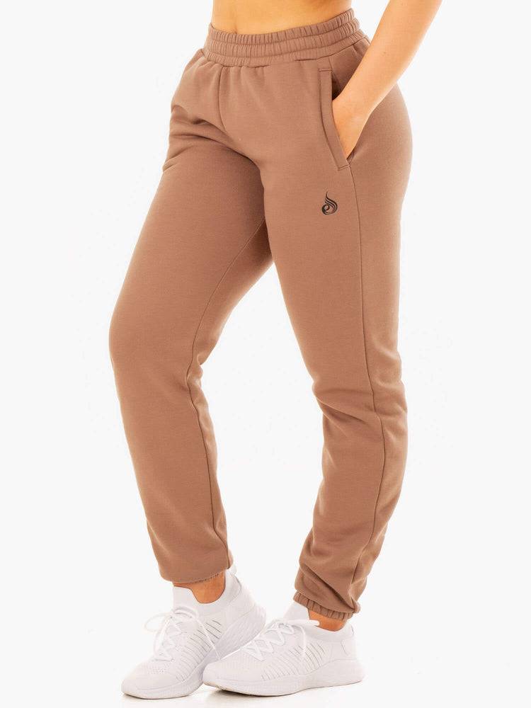 Spodnie Sportowe Damskie Ryderwear Women Track Pants Unisex Beżowe | PL1085CE