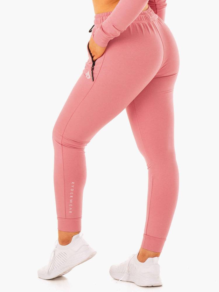 Spodnie Sportowe Damskie Ryderwear Women Track Pants Luxe Morelowe Różowe | PL1088NB