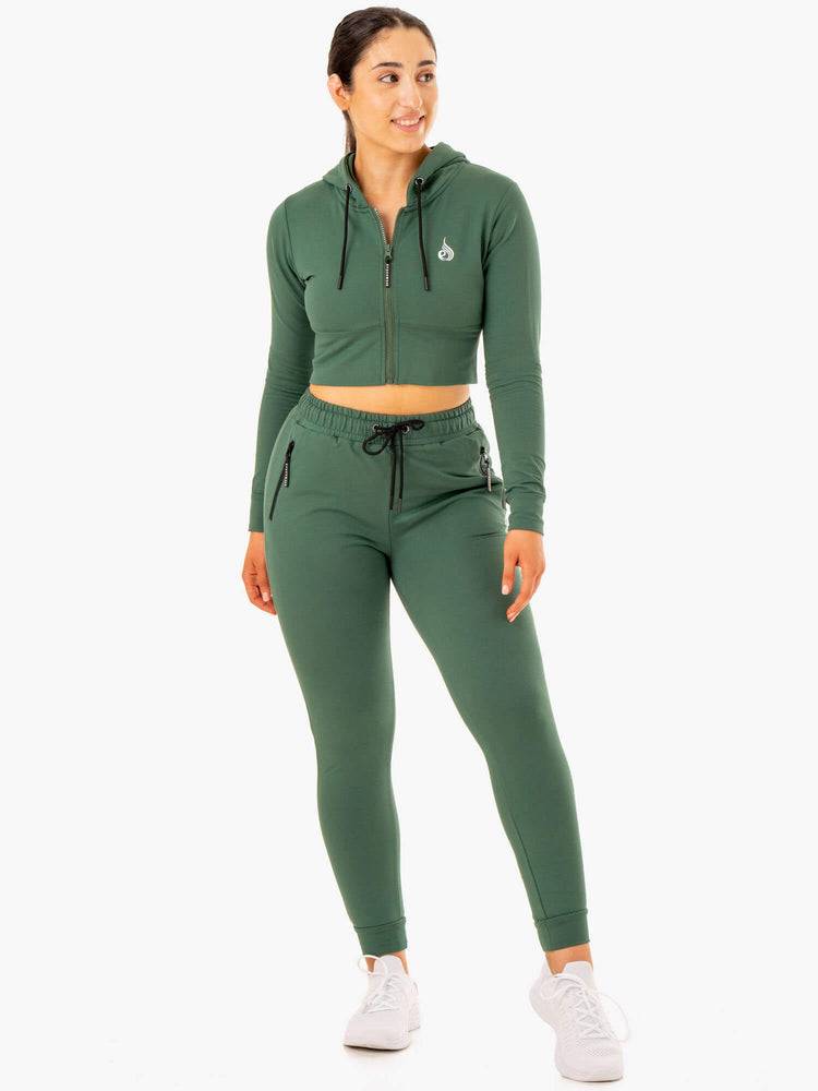 Spodnie Sportowe Damskie Ryderwear Women Track Pants Luxe Zielone | PL1089MA