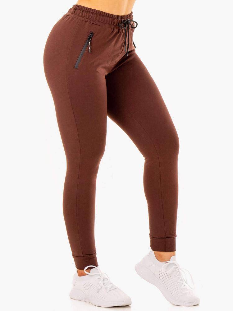 Spodnie Sportowe Damskie Ryderwear Women Track Pants Luxe Czekolada | PL1090QZ