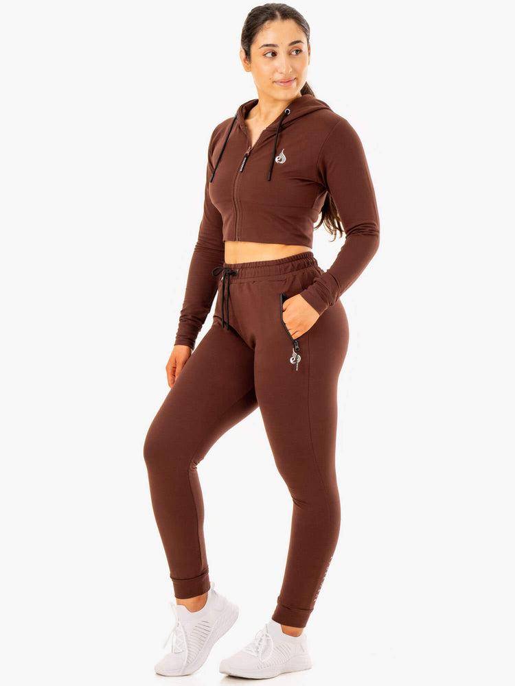 Spodnie Sportowe Damskie Ryderwear Women Track Pants Luxe Czekolada | PL1090QZ