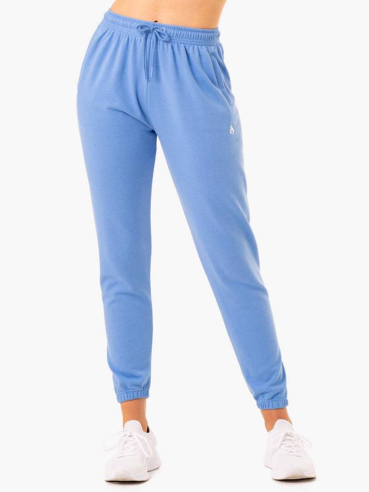 Spodnie Sportowe Damskie Ryderwear Women Track Pants Off-Duty Fleece Niebieskie | PL1091WY