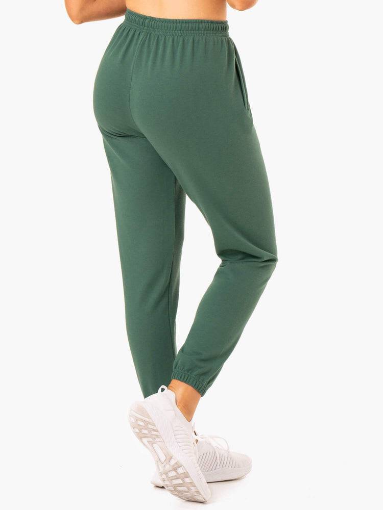 Spodnie Sportowe Damskie Ryderwear Women Track Pants Off-Duty Fleece Zielone | PL1092EX