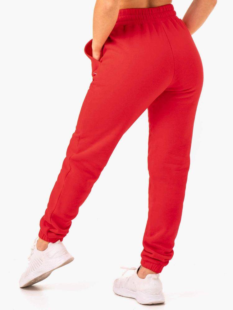 Spodnie Sportowe Damskie Ryderwear Women Track Pants Ultimate High Waisted Czerwone | PL1094TV