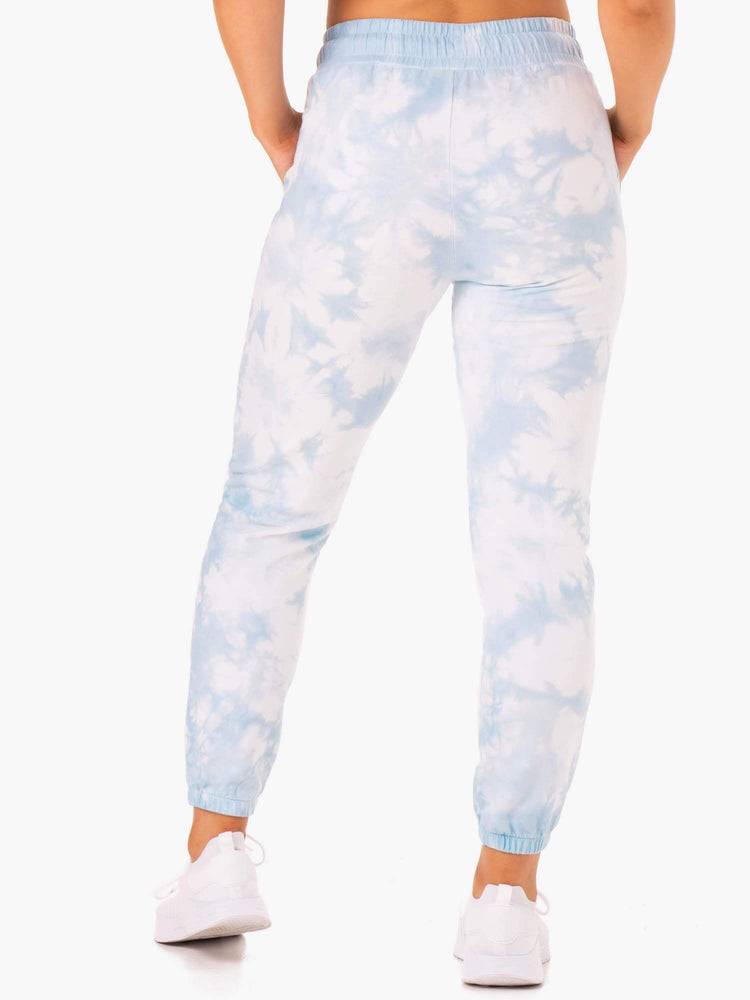 Spodnie Sportowe Damskie Ryderwear Women Track Pants Tie Dye High Waisted Niebieskie | PL1095YU